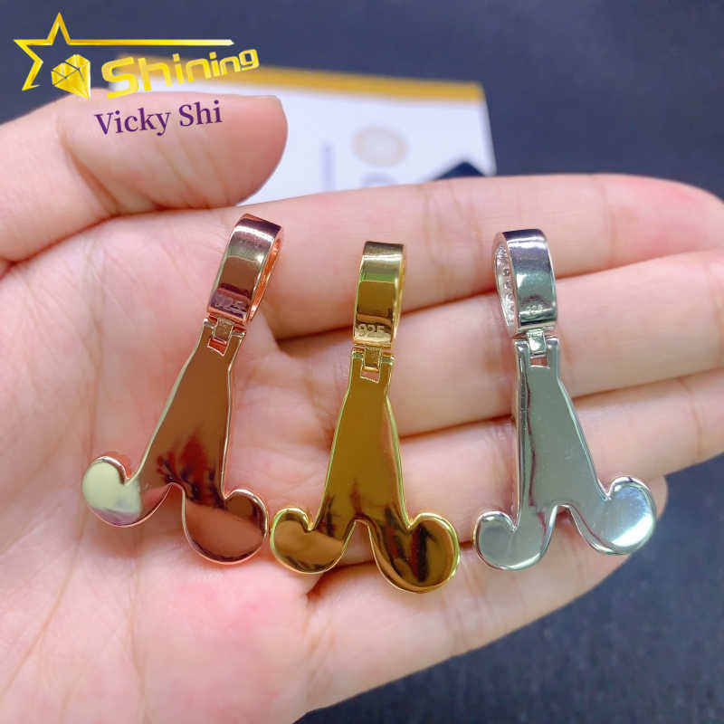 Wholesale price hip hop jewelry iced out gold plated moissanite letter A pendant men women high quality necklace