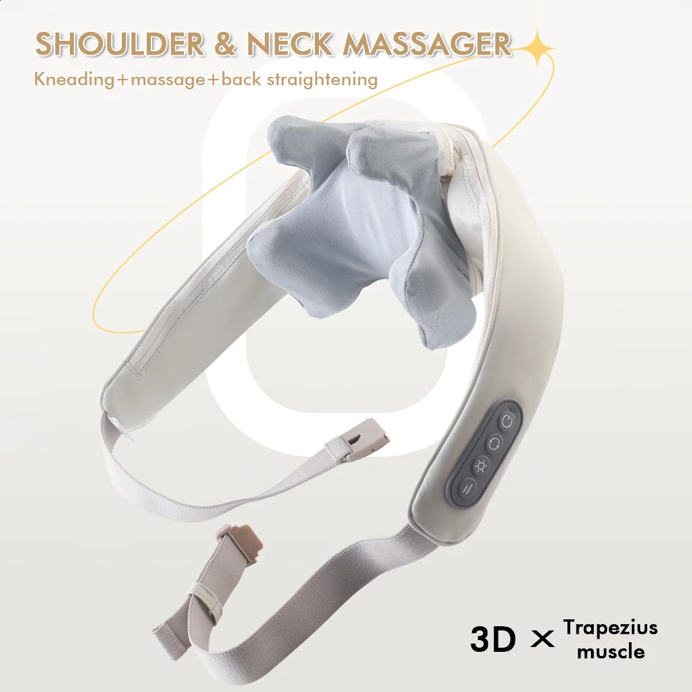 Foreverlily Wireless Neck And Back Massager Neck And Shoulder Kneading Massage Shawl Neck Cervical Relaxing Trapezius Massager 250519