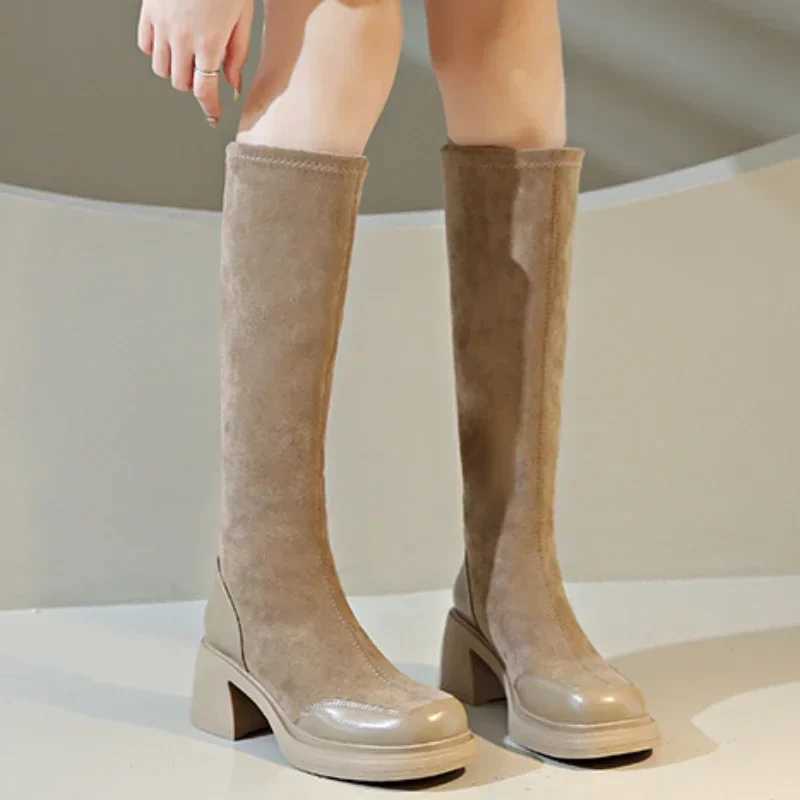 High Quality Womens Shoes S New Slip Wens Boots Winter Round Head Solid K Warm Platform Waterproof Fi High Boots T241206