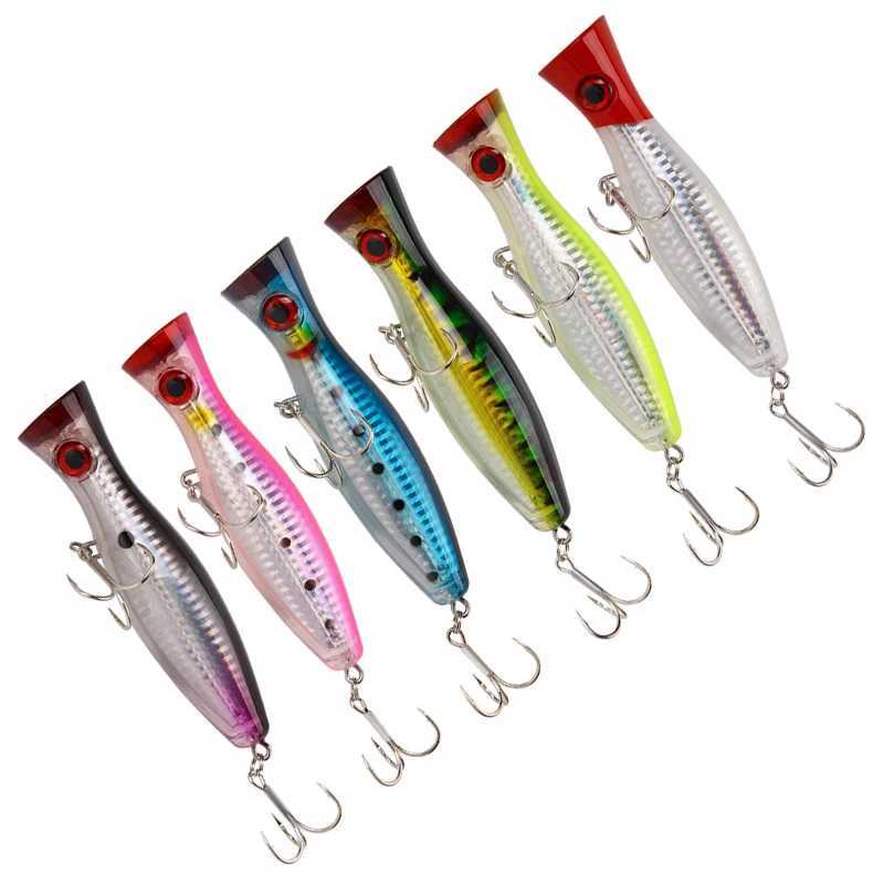 1PC Big Fishing Lures 12.5cm 40g Popper Bait Hard Artificial Bait Crankbait Jigbait Wobbrs Pike Perch Fishing TackXJ241128