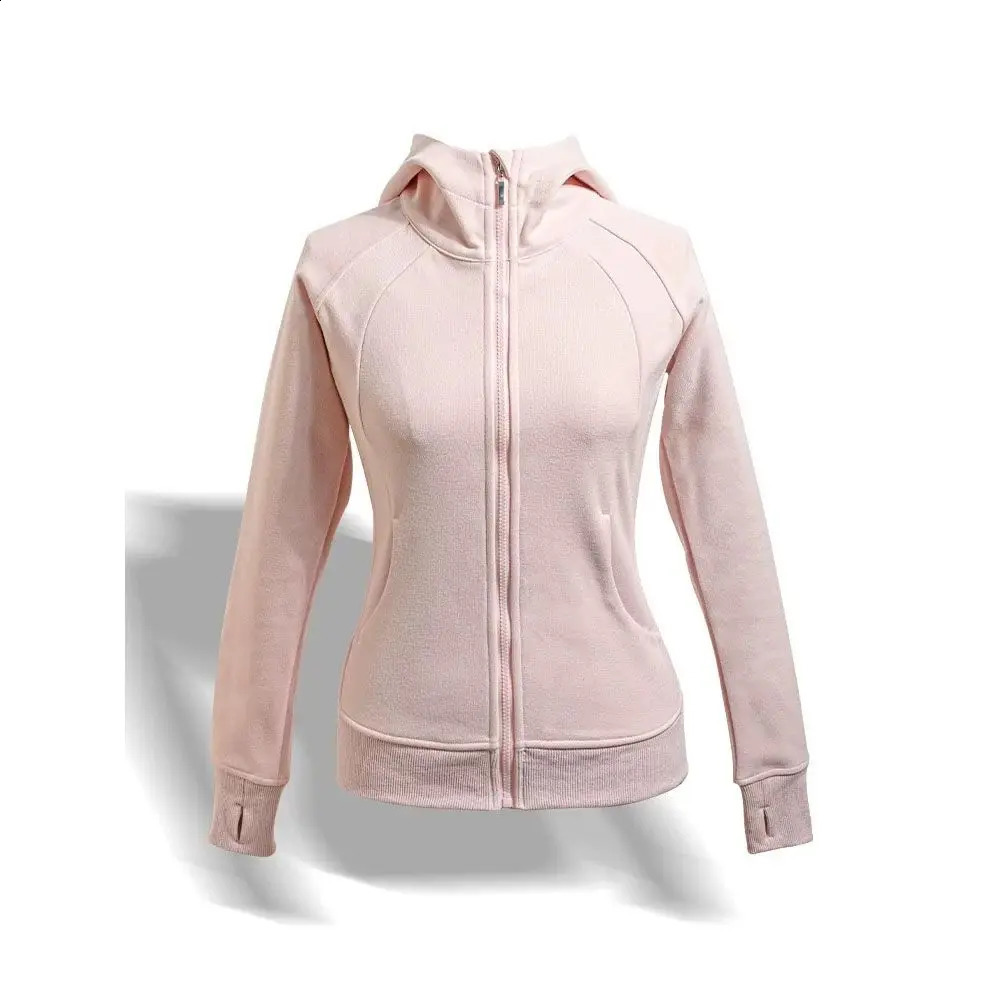 American yoga clothing pink sports hooded sweatshirt for women autumn slimming n niche girl cardigan zipper jacket 241205