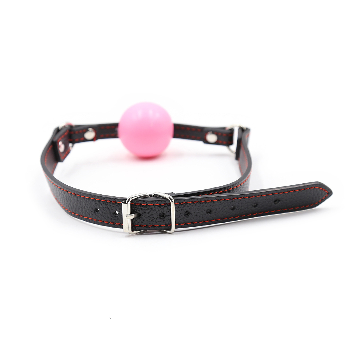 SM torture equipment, adult male and female sexual training toys, silicone mouth plug, leather edging, car red line mouth ball, passionate products