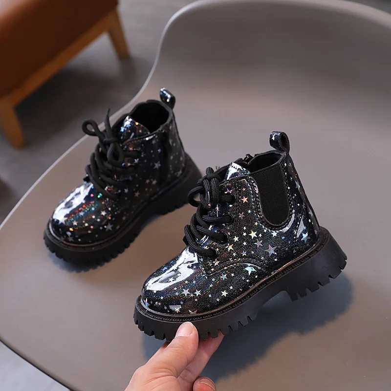 Soft Soled Girl Boots Fashion Versatile Girls Shoes Casual Simple Ankle Boot Star Princess Comfort Child Shoe Unisex Short BootXJ241206