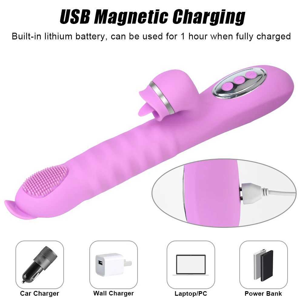 25cm Big Dildo Brush Vibrator For Women Clitoris Licks Vaginal Anal Plug Female Masturbator Sex Toys Erotic Products Magic WandXJ241206