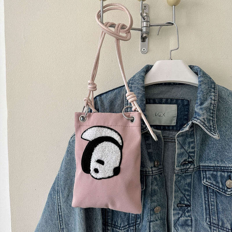 Nylon Canvas Women's New Trendy Cartoon Phone Korean Version Crossbody Bag, Panda Coin Purse, Fashionable Quality, Classic B3