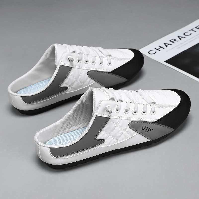 2025Spring New Products free shipping Cloth Korean Edition Trendy Versatile Casual Shoes Lazy One Step Half Dragboard breathable design