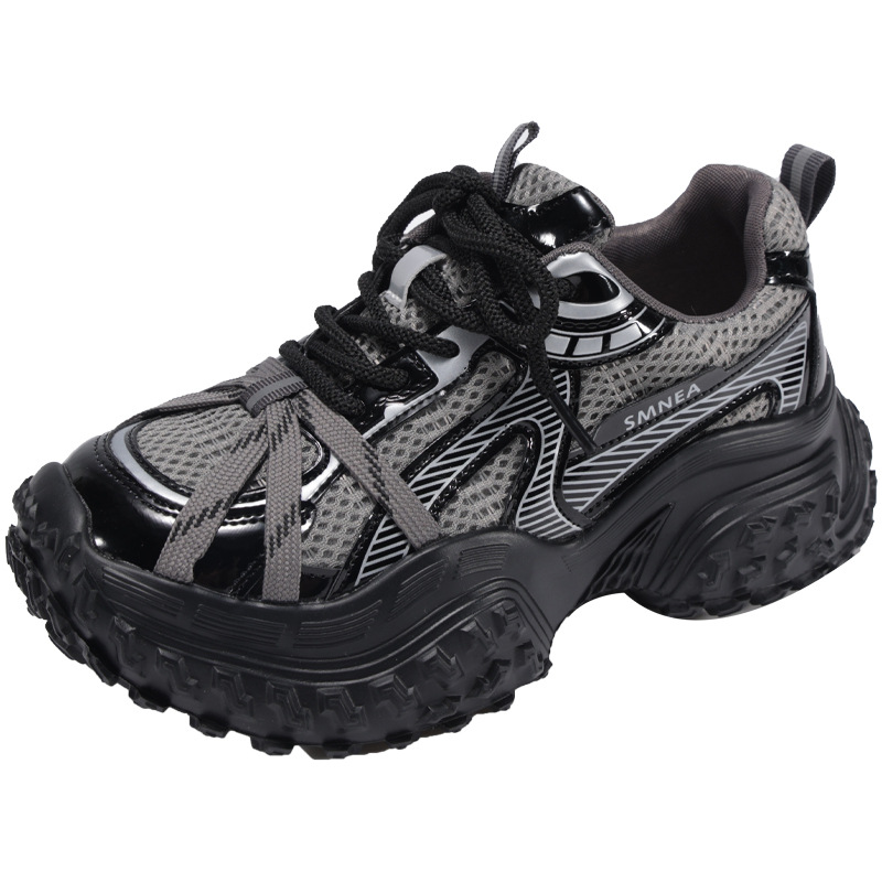 Shoes Female Outdoor Spring Summer Thick Bottom Sneakers Mesh Designer Shoes Silver White Casual Shoes Size 35-40