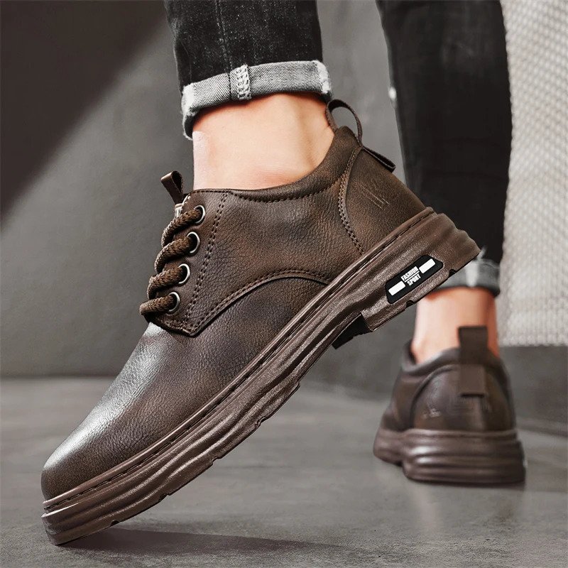 CYYTL Leather Shoes Mens Casual Sneakers Fashion Skateboard Sports Outdoor Walking Work Office Loafers Business 241206