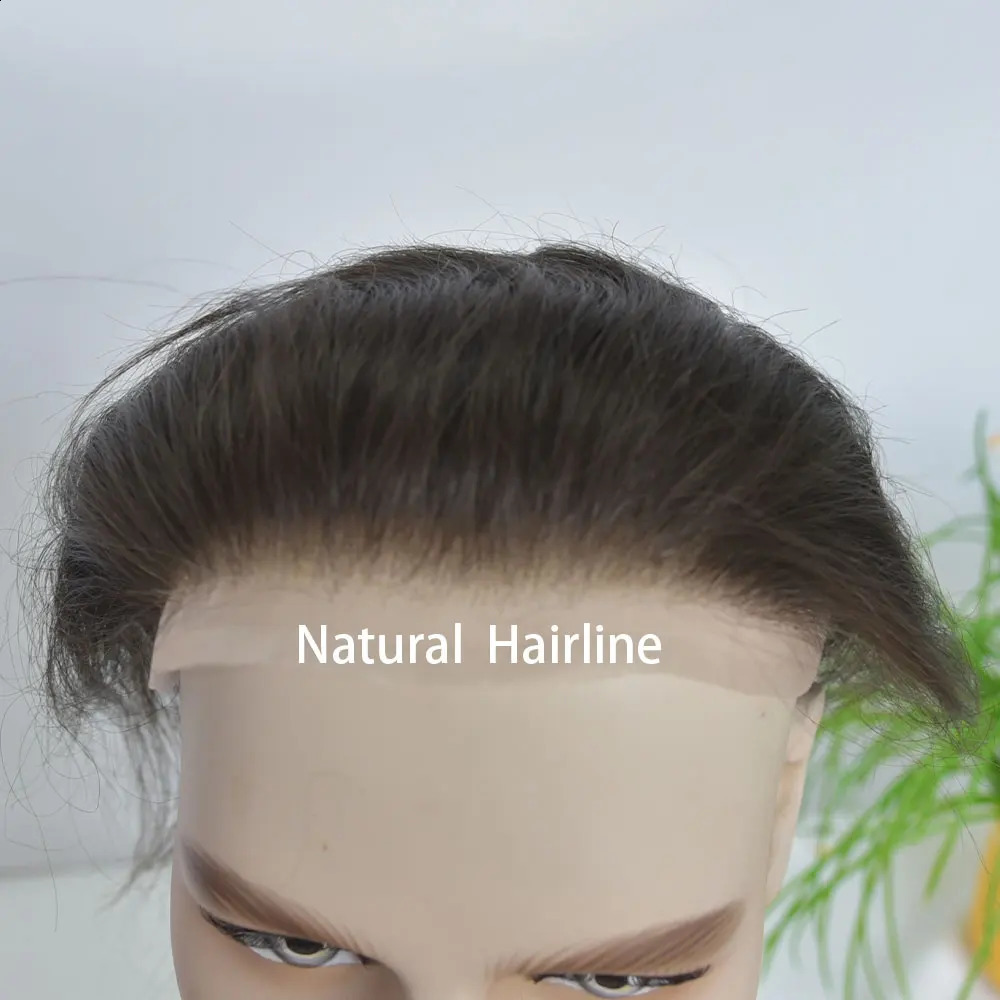 Swiss Full Lace Frontal Hairpiece for Women and Men Human Hair Natural Hairline Replacement System Toupee Bleached Knots 4x18cm 241205