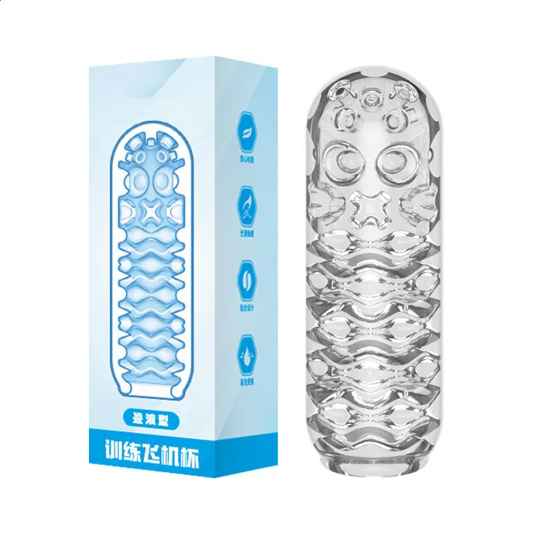 Pleasent Aircraft Cup Male Masturbators Masturbation Device Soft Clear pocket Penis Sleeve Training Adult Sex Toys for Men 241205
