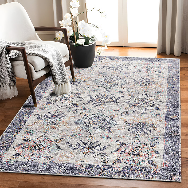 Vintage Foldable Non Slip Living Room Carpet, Sofa, Coffee Table Blanket, Large Area Fully Covered, Dirt Resistant Floor Mat