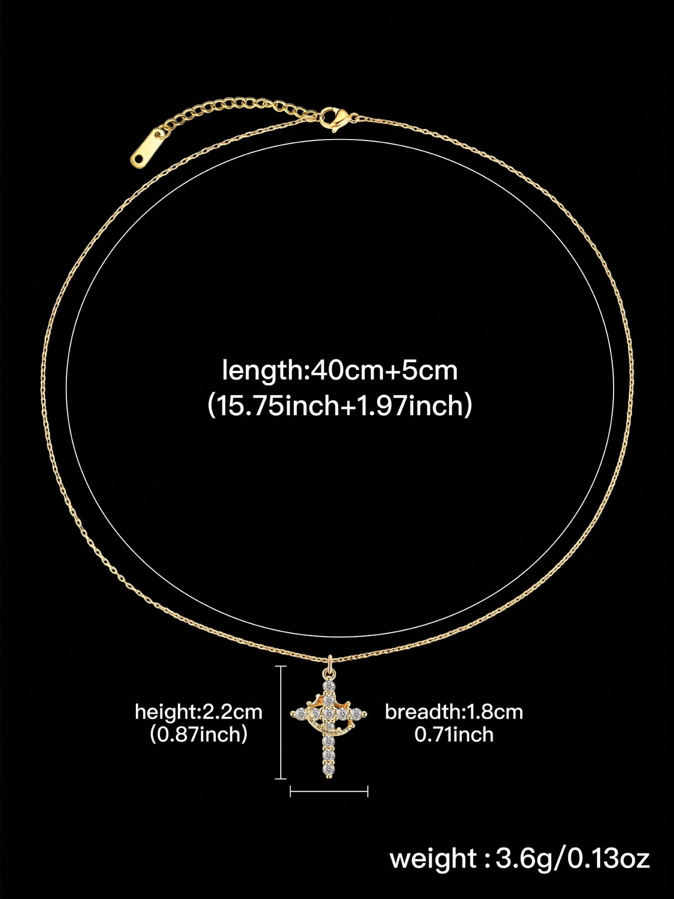 Other Cross Crown Pendant Choker Necklace - Silver/Gold Chain Trendy Jewelry for Women Men Girls Party Holiday Gift S25315