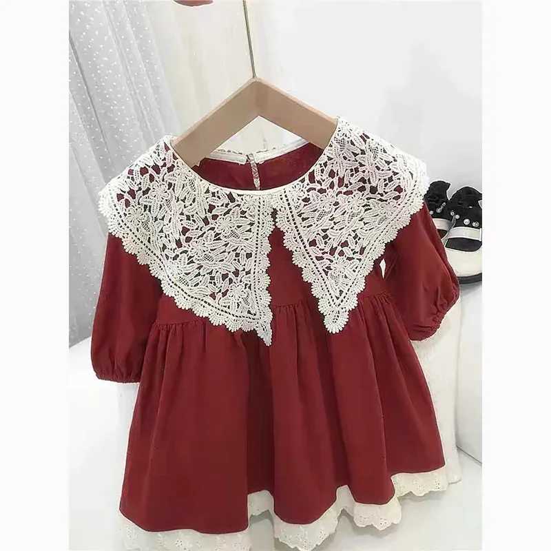 1-6Y Baby Girl Christmas Dress Fashion Autumn Dress Lace Princess Sle Dress Comfortable Fabric Outgoing Par Wear ClothingXJ241206