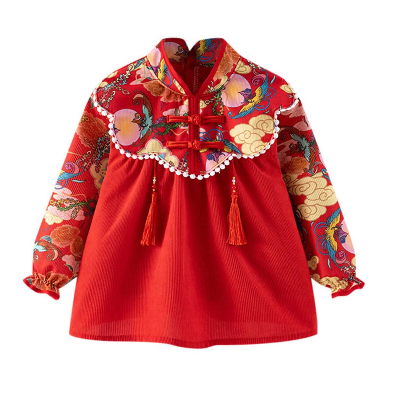 Casual Dresses Hotsale Kids Chinese New Year Dress Lace DressXJ241206