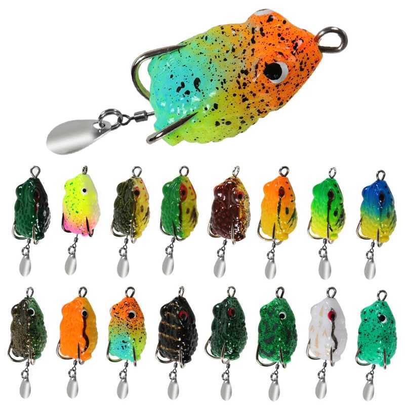 1/5pcs Mini Frog Soft Bait 25mm 3g Doub Hide Hook Fishing Lure Bionics Sequin Frog Bait Artificial Lifelike Thunder Frog LureXJ241128