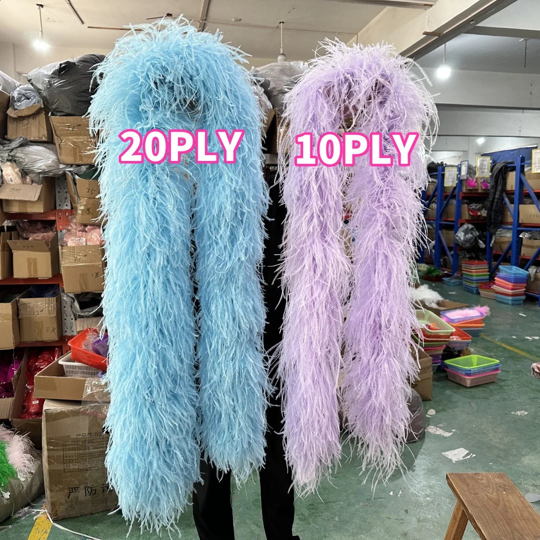 2-meter light pink natural ostrich feather Boa Plumas decorative shawl used for role-playing clothing sewing DIY accessories 6PLY 10PLY 241206