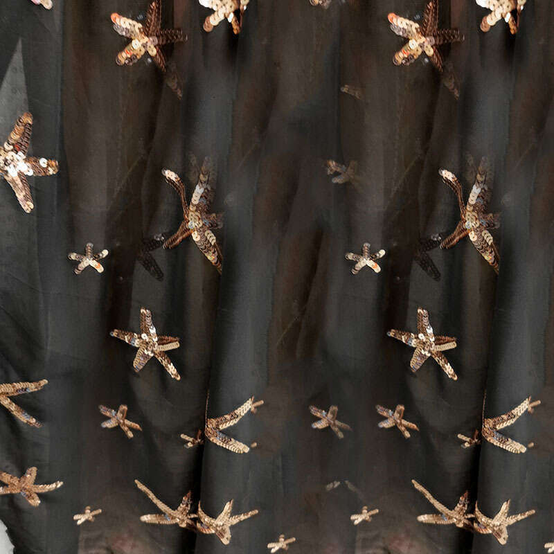 YX2024 multi colored bulk semi high collar sequin slit lantern sleeve big swing chiffon dress 2024 new casual versatile fashion clothing