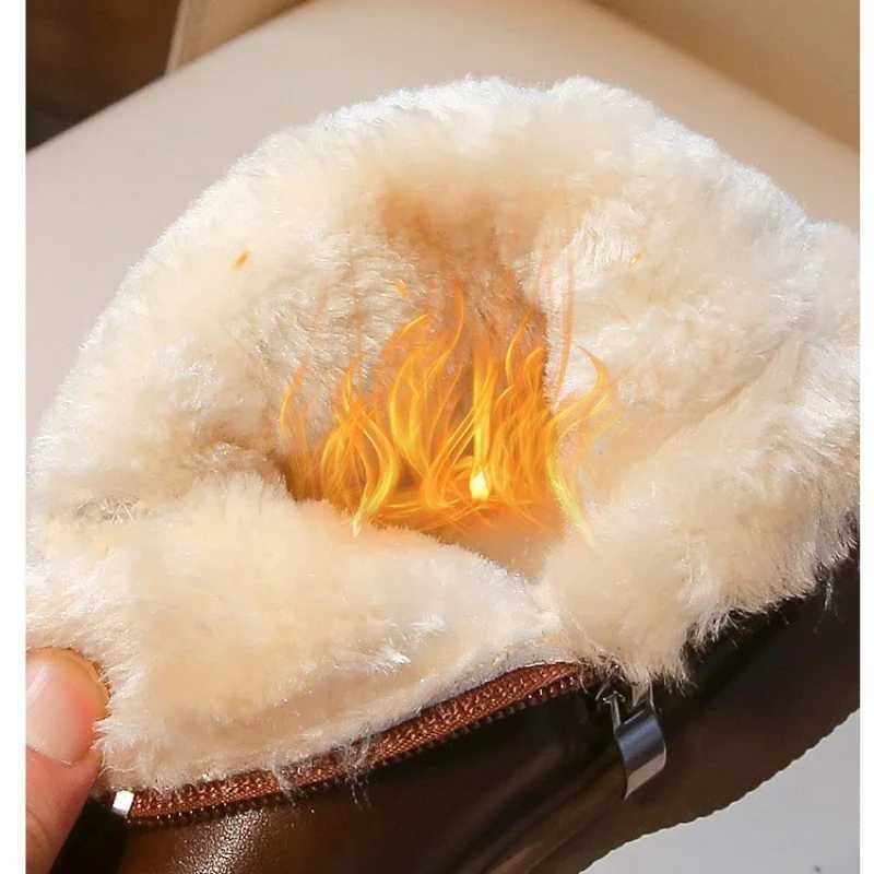 Winter Baby Boys Snow Boots Warm Thickening Plush Childrens Riding Boots Fashion Kids Ankle Boots Girls ShoesXJ241206
