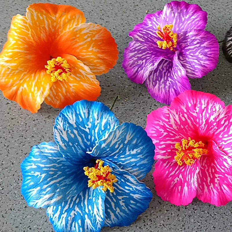7 pieces of ly arrived fashionable hibiscus headwear womens foam flower hair Hawaiian girls wedding party hair accessories 241205