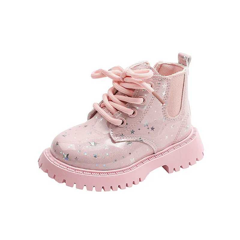 Soft Soled Girl Boots Fashion Versatile Girls Shoes Casual Simple Ankle Boot Star Princess Comfort Child Shoe Unisex Short BootXJ241206