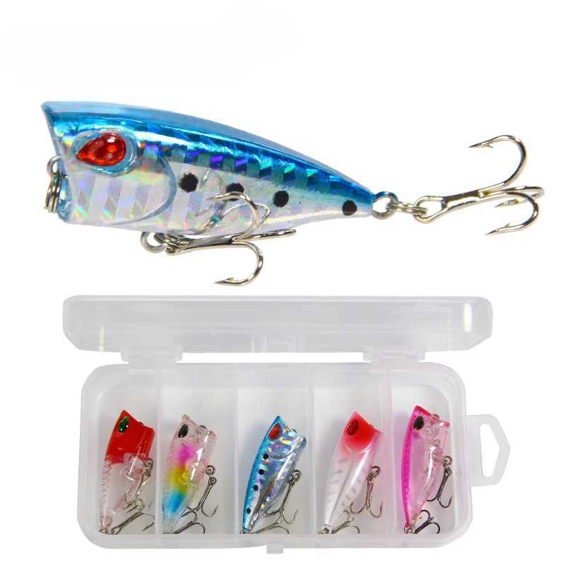 5 Pcs Lure Bait Set 5 Colors 3D Eyes Floating Mini Wave Crawr Imitation Fake Baits Bait-like Hard Bait Fishing Gear ProductsXJ241128