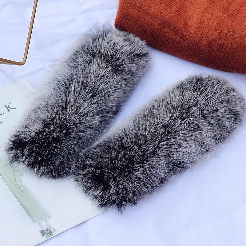 Natural fox fur cuffs womens sleeves fur decoration high-quality selling warm womens bracelets real fur wristbands gloves 241206