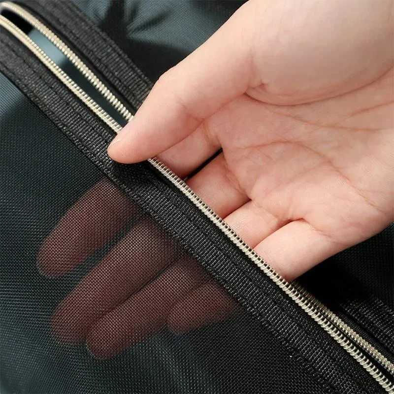 Travel Black Mesh Cosmetic Bag Small Large Black Makeup Bag Toiletry Organizer Case Lipstick Storage PouchXJ241206