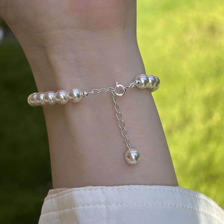 S925 pure silver natural sea blue treasure strong light pearl bracelet for women's niche, light luxury, exquisite high-end feeling bracelet