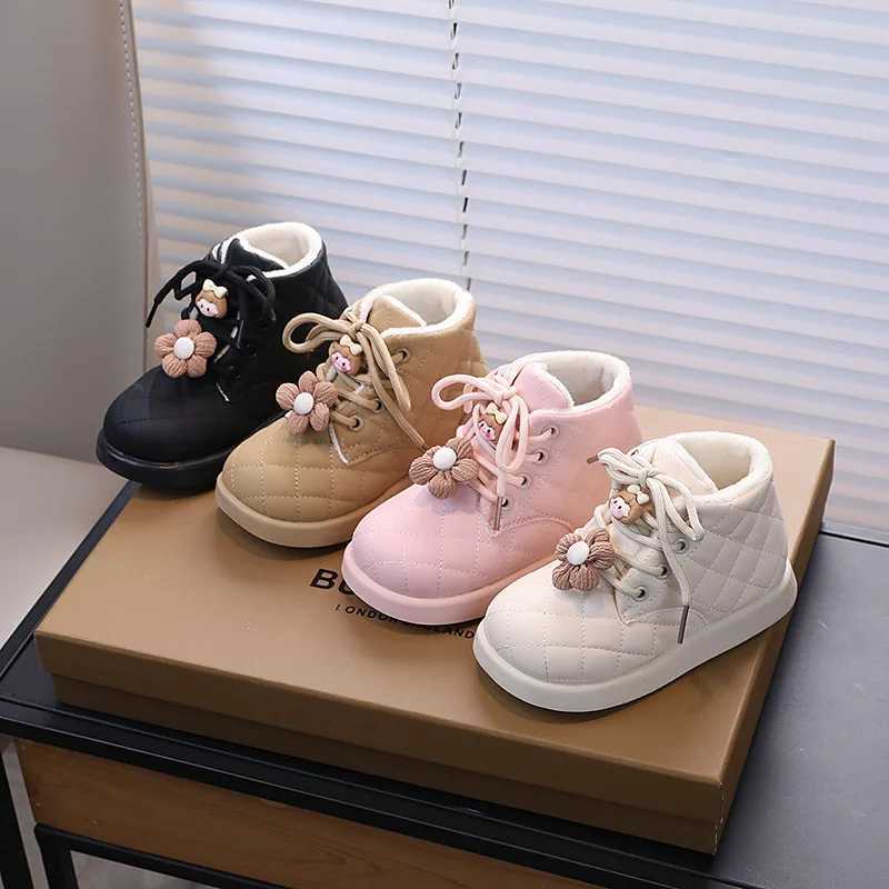 Winter Kids Cotton Boots Cute Warm Plush Toddler Girls Boots Fashion Comfortable Anti Slip Kids Casual Shoe Princess Ankle BootsXJ241206