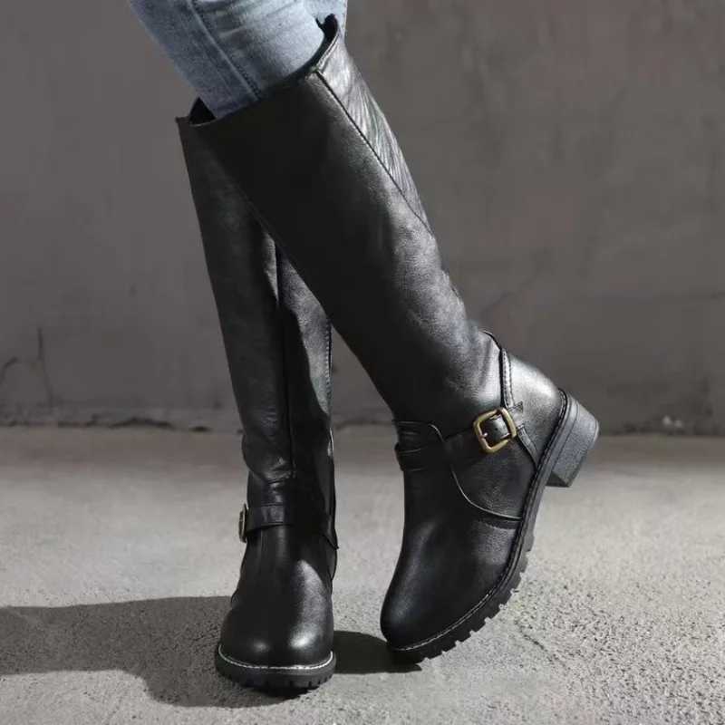 High Quality Winter New Boots Fi Cfort Waterproof Classic Solid Color Lg Boots Warm Over Knee Boots Botas De Mujer T241206
