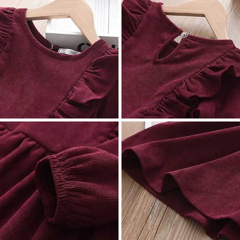 Girls Dress Fashion Childrens Wear Girls Long Sleeve Dress Childrens Princess Dress Childrens Casual ClothingXJ241206