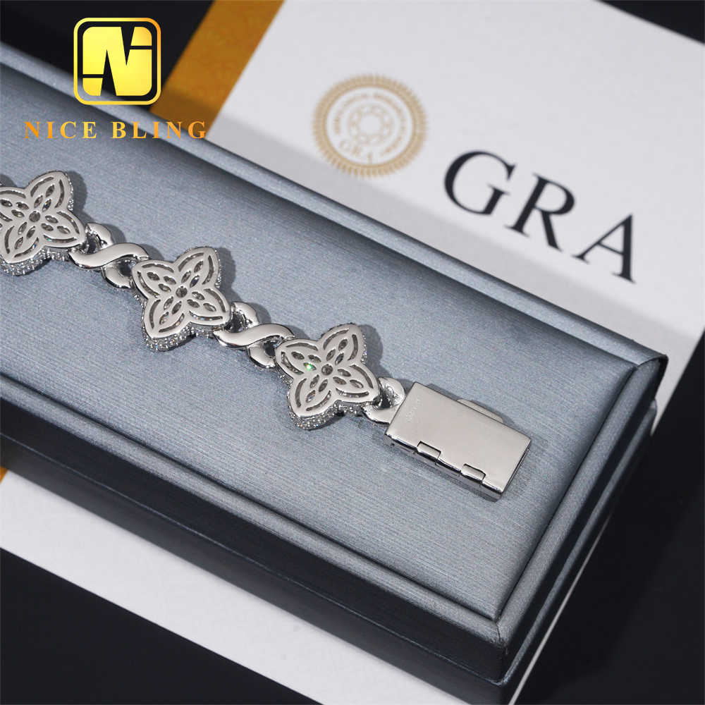 Custom Made Iced Out Luxury Jewelry Rapper Men Jewelry Hip Hop VVS1 Moissanite Diamond Cuban Bracelet