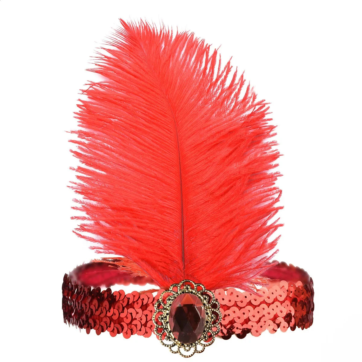 1PCS Ladies 1920s Gatsby Feather Headband Headdress Ball Makeup Party Halloween Carnival Accessory 241122