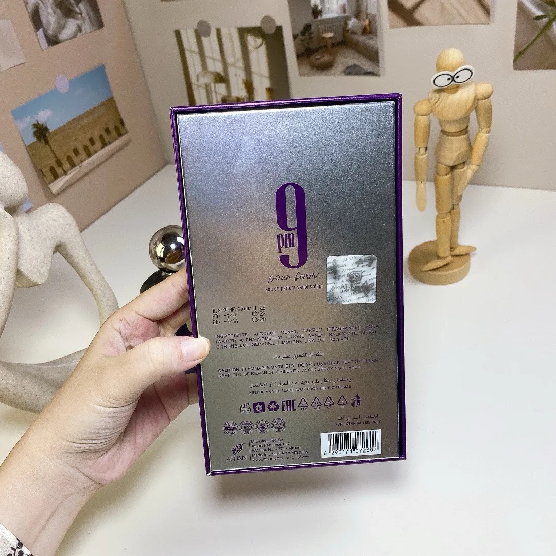 AFNAN Perfume 9am 9pm Fragrance 100ml Men Woman Eau De Parfum Spray Morning Perfumes 3.4oz Long Lasting Smell EDP Neutral Cologne Mist High Quality lo