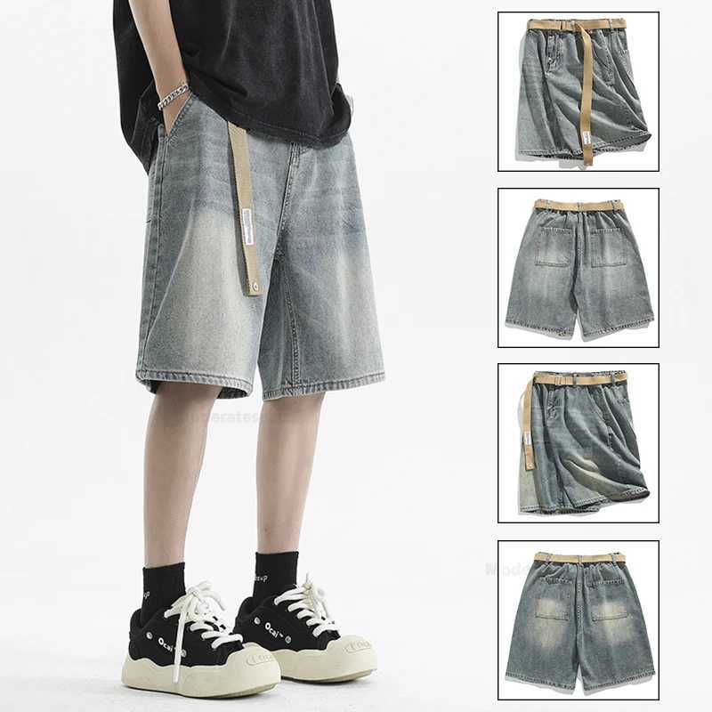 Summer New Mens Vintage Denim Shorts Fashion Ultra-thin Breathable Bermuda Jeans Baggy Casual Male Wide Short PantsXJ241206