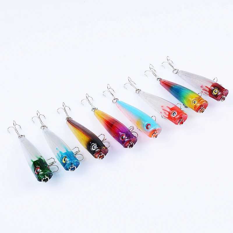 DHYJSFDC Small Popper 65mm 6.6g Topwater Wobbr Hard Lase Body Fishing Lure with 6# Hooks Crankabit For Perch Bass LrreXJ241128