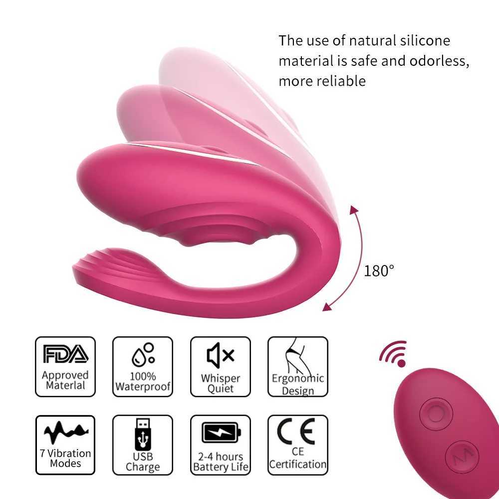 U Shape Panties Vibrators for Women G Spot Clit Erotic Tapping Massager Double Vibrating Silicone Sex Toys CouplesXJ241206