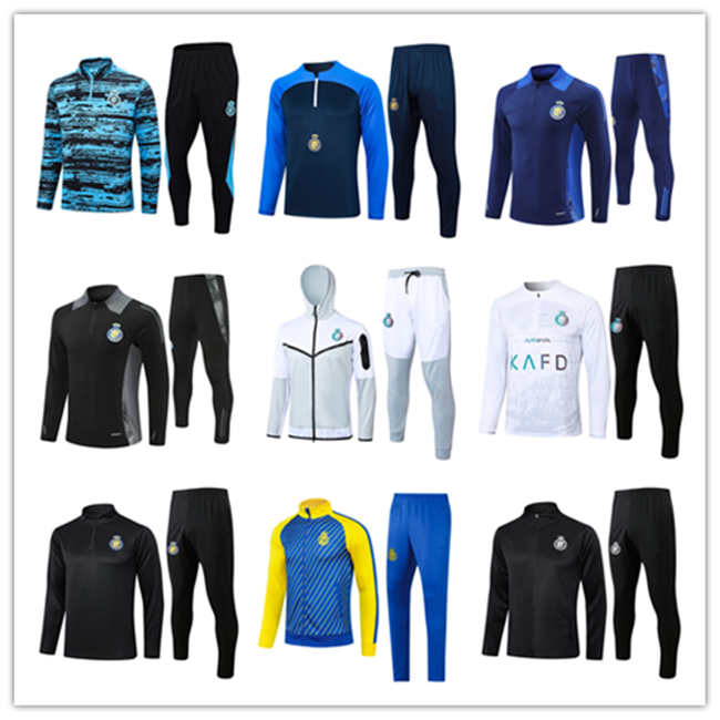 2025 New style Al NaSSr FC tracksuit Ronaldo CR7 Mane Gonzalo Long sleeve football training suit survetement chandal Men kids tracksuits jogging sets Riyadh wins