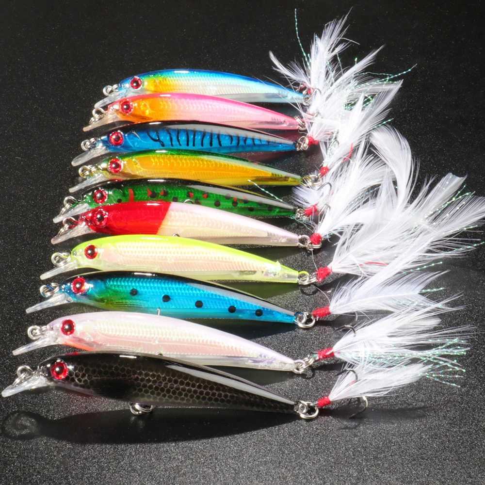 10PCS/Lot Minnow 8g 9g 13.3g 26g Fishing Lure Floating HardBait Pesca Tack Jerkbait Swimbait Sinking Wobbr Artificial BaitXJ241128