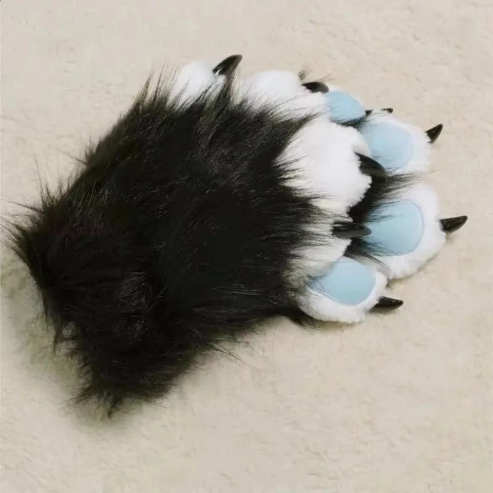 Kig Fursuit Kigurumi Fur Animal Claws Nail Gloves Role Playing Clothing Wearable Fur Animal Claws Role Playing Props 241206