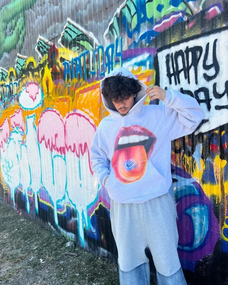 American Street Hip Hop Printed Graphic Hoodie Y2K Mens and Womens Retro Clothing Loose Harajuku Fashion Casual 241206