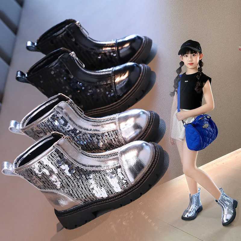 Girls Boots Princess Boots Fashionable Baby Sequined Short Boots Winter Shoe for Girl Kids Shoe for Boy Ankle Boot Zapatos NiaXJ241206