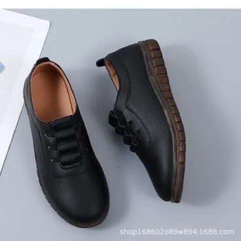 Soft Soled Authentic Leather One Foot Mom Shoes with Flared Soles Plus Size Available