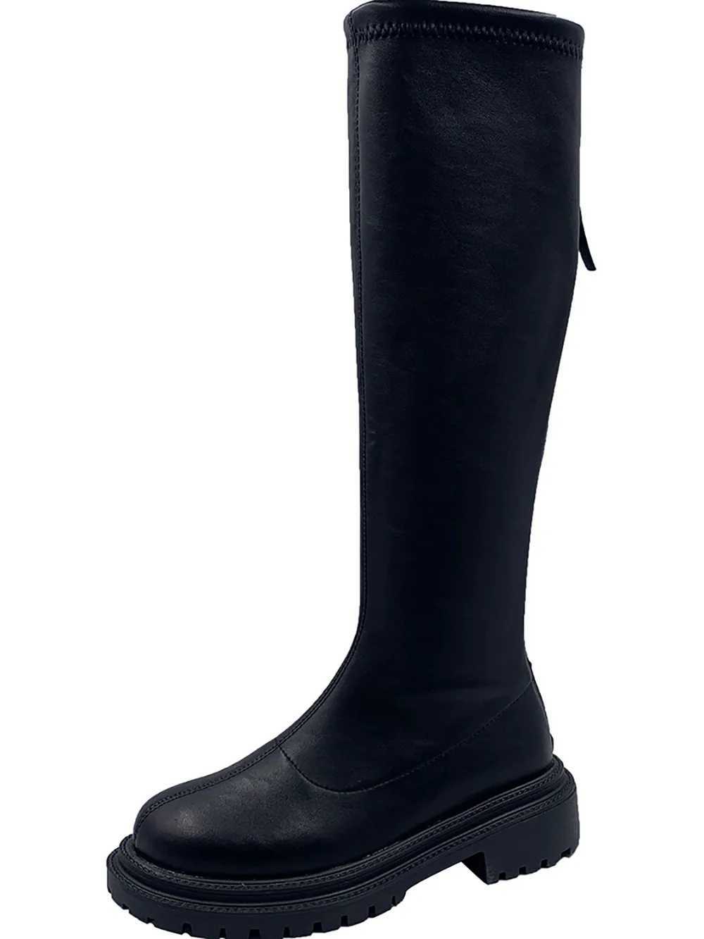 High Quality Warm knee high boots PU leather warm boots thick H motorcycle boots punk shoes Wan high boots Cbat boots T241206