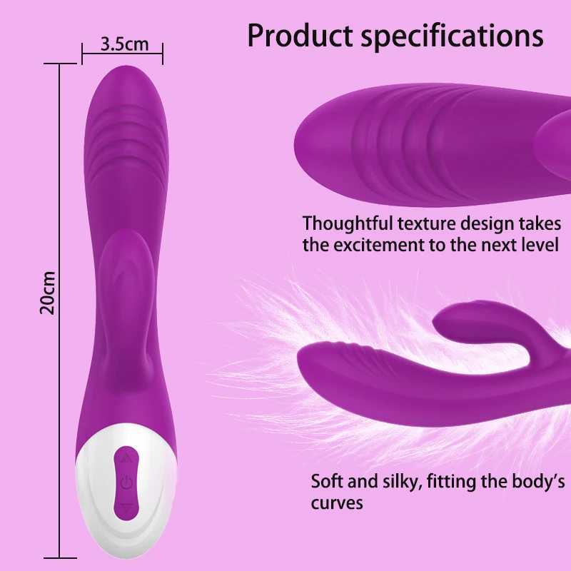 G Spot Powerful Dildo Female Vibrator Dual Vibration Clitoris Stimulation Vagina Massage For Women Masturbators Adult Sex ToysXJ241206