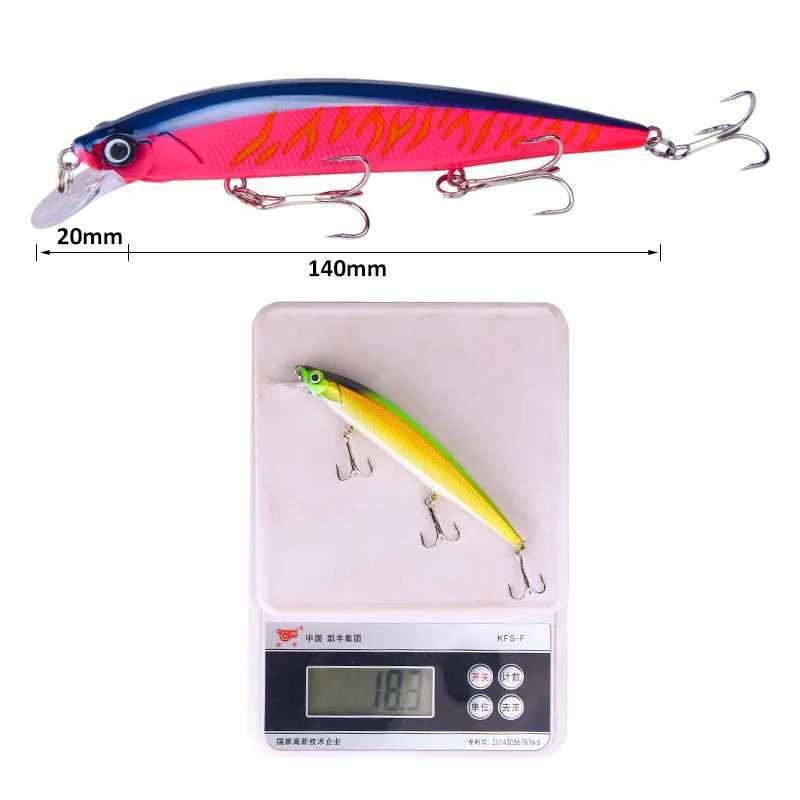 1PCS Bionic Minnow Fishing Lure Bass Trolling Artificial Hard Bait 14cm 18.5g Crankbait Wobbrs 3D Eyes for Fishing Carp PescaXJ241128