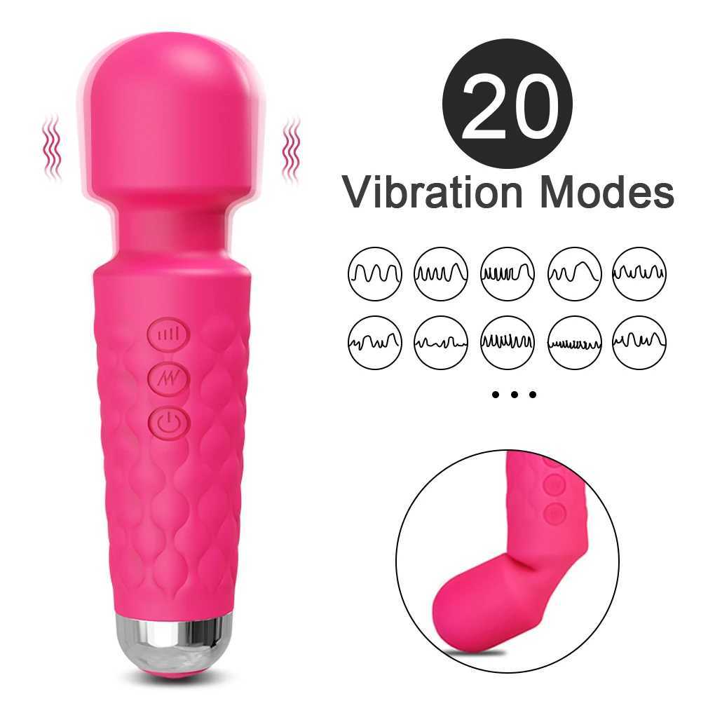 20 Modes Vibrator AV Magic Wand Powerful Female G-spot Massager Clit Clitoris Stimulator Sex Toys Adult Female Erotic ProductsXJ241206