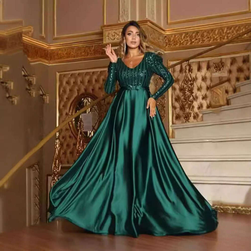 European and American Women's Deep V Big Swing Sexy Long Skirt Tail Banquet Evening Dress 2024 New Casual Fashion Trendy Clothing