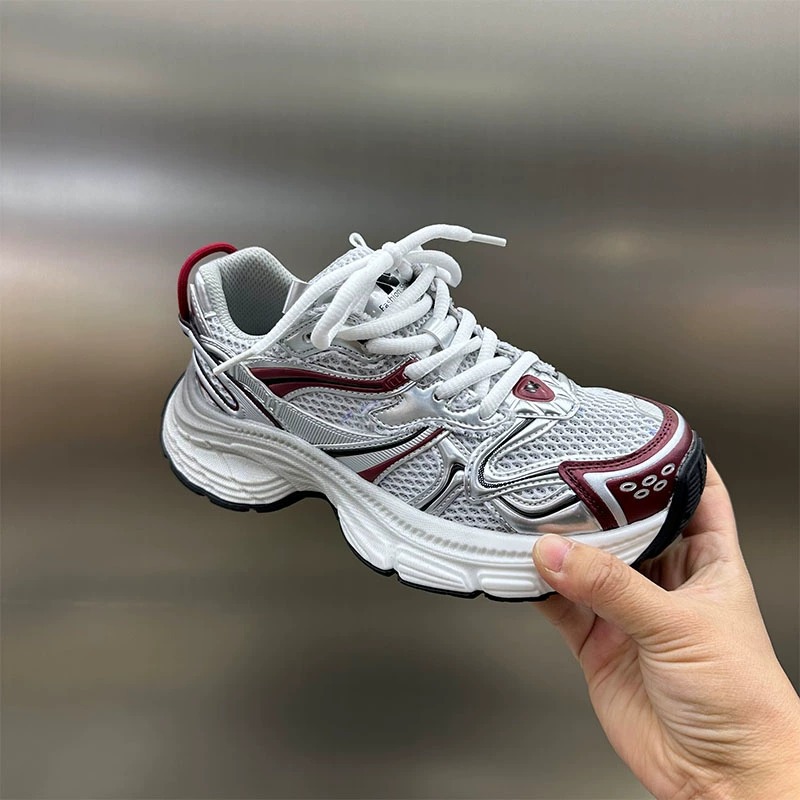 Free shipping Shoes Female Outdoor Spring Summer Thick Bottom Sneakers Mesh Designer Shoes Silver White Casual Shoes