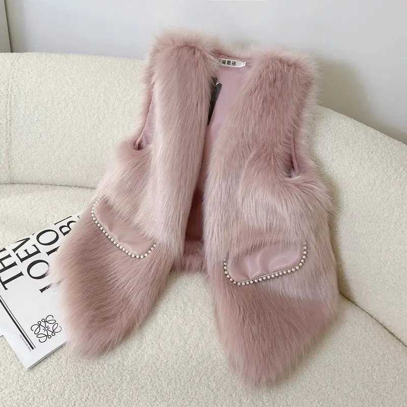 Winter Faux Fur Coat for Women Autumn and Winter New Korean Gentle and Youthful Style Reducing Age Fur Vest Slimming EffectXJ241206